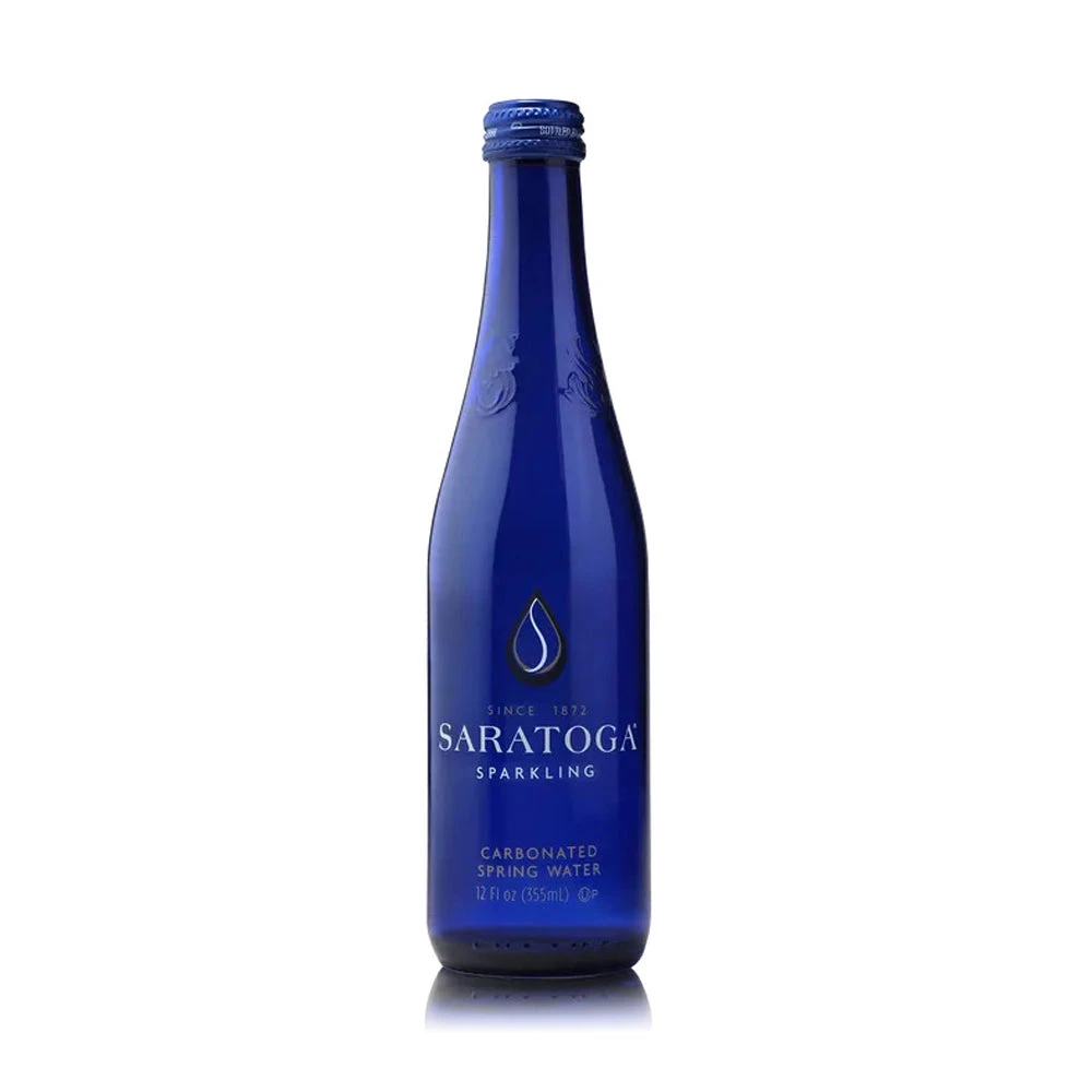 12 fl oz Saratoga carbonated water bottle