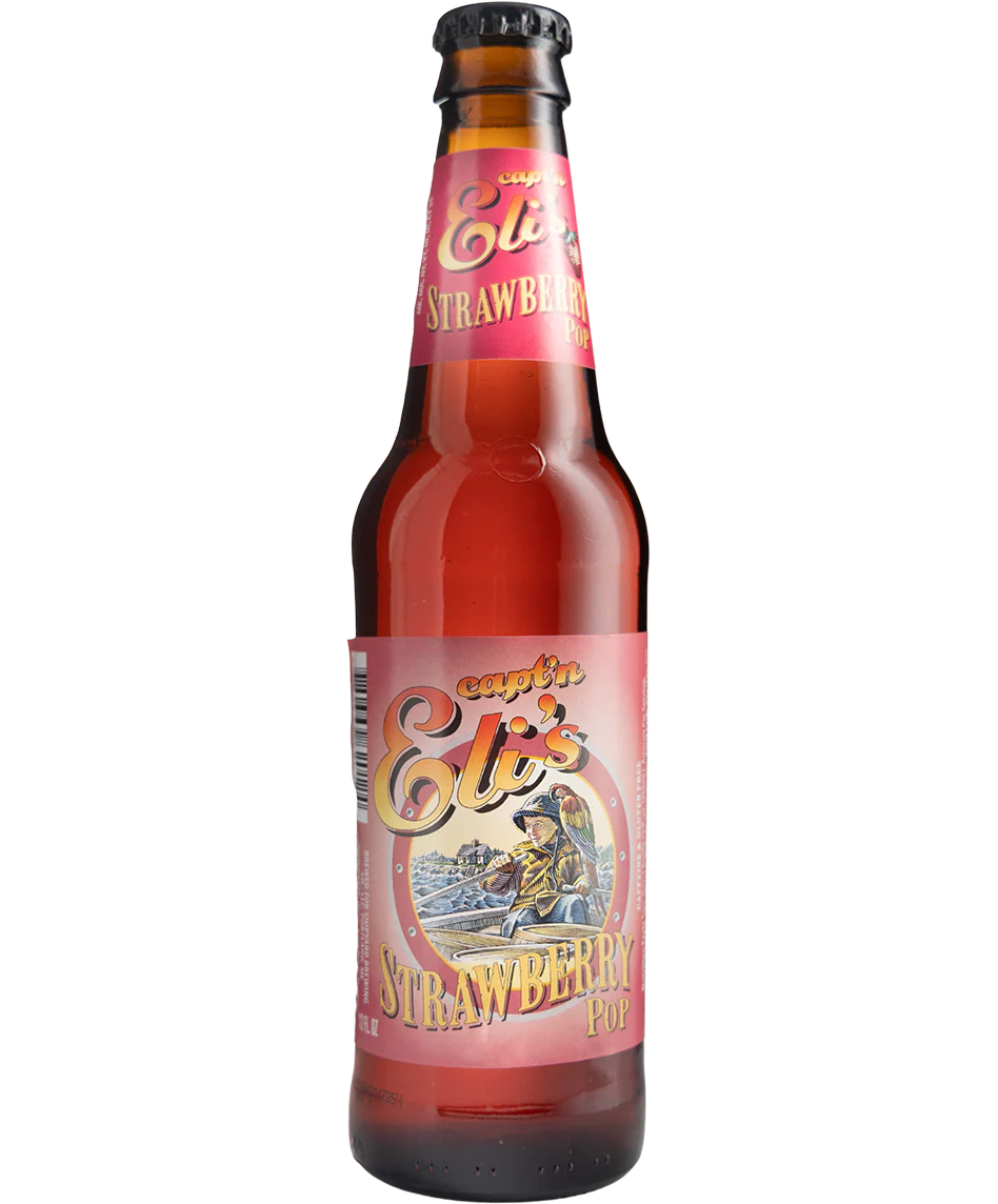 Strawberry soda bottle with pink label
