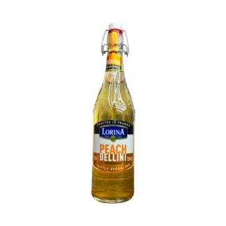 Peach Bellini non-alcoholic sparkling bottle