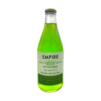Green lemon-lime soda bottle