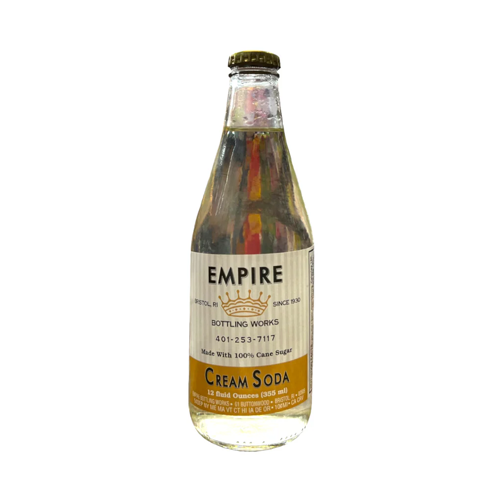 Glass bottle of Empire cream soda