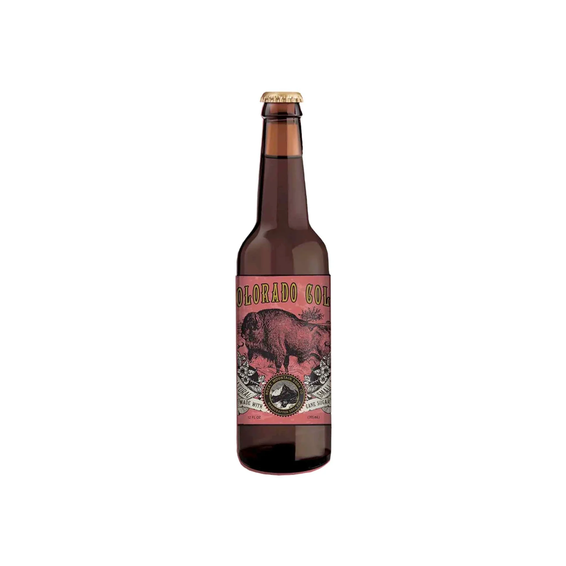 Brown beer bottle with buffalo label