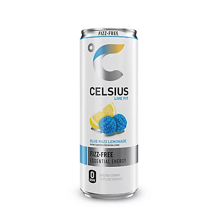Celsius Energy Drinks - 12 Pack - Fizz Free Blue Razz Lemonade 12oz Can