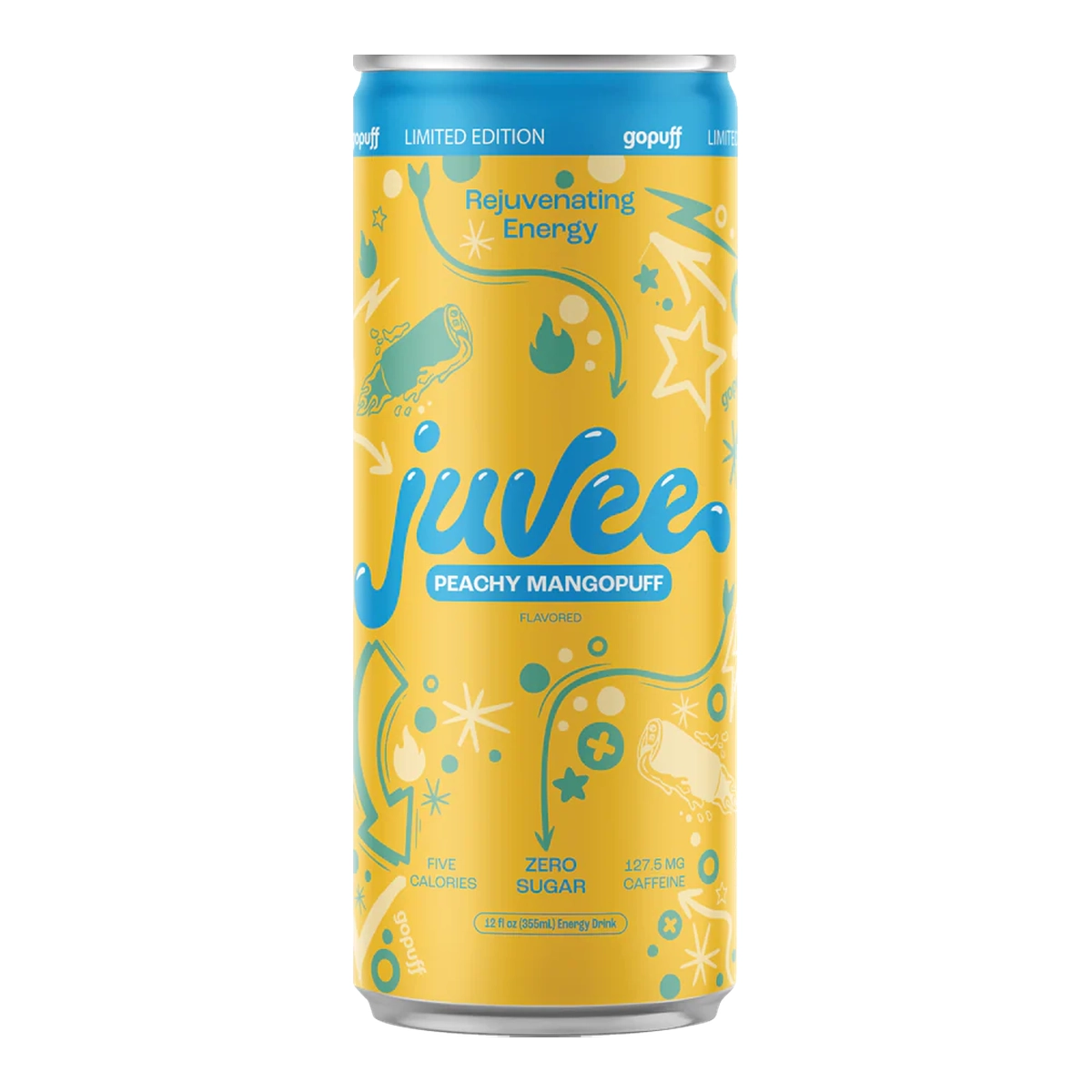 Juvee Peachy Mangopuff – 12 Pack 12oz Can