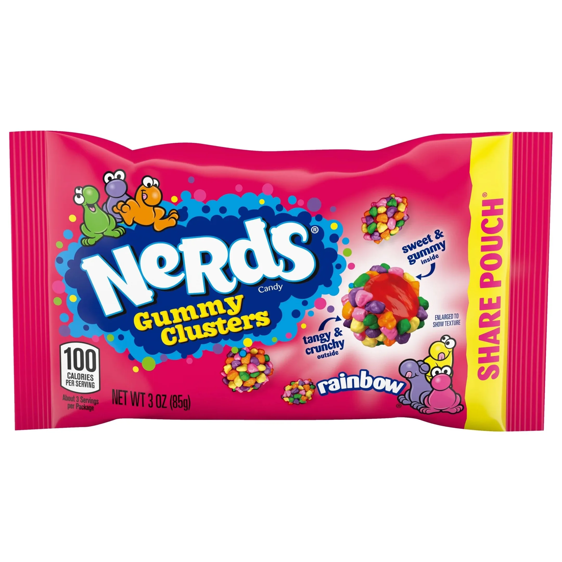 Nerds Gummy Clusters Rainbow Share Pouch - 12 Pack - 3oz
