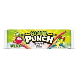 Sour Punch Straws Candy - 24 Pack - Rainbow 2oz