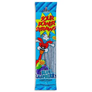 Sour Power Straws Candy - 9 Pack - Blue Raspberry 1.75oz