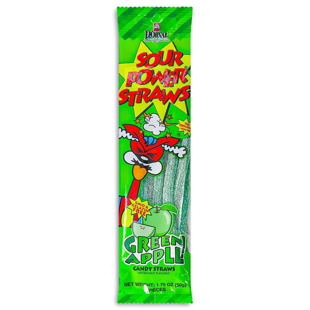 Sour Power Straws Candy - 9 Pack - Blue Raspberry 1.75oz - Image 9