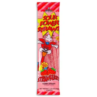 Sour Power Straws Candy - 9 Pack - Strawberry 1.75oz