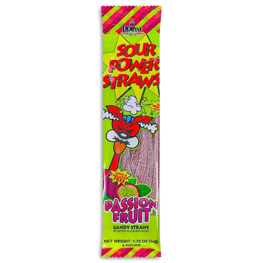 Sour Power Straws Candy - 9 Pack - Blue Raspberry 1.75oz - Image 5