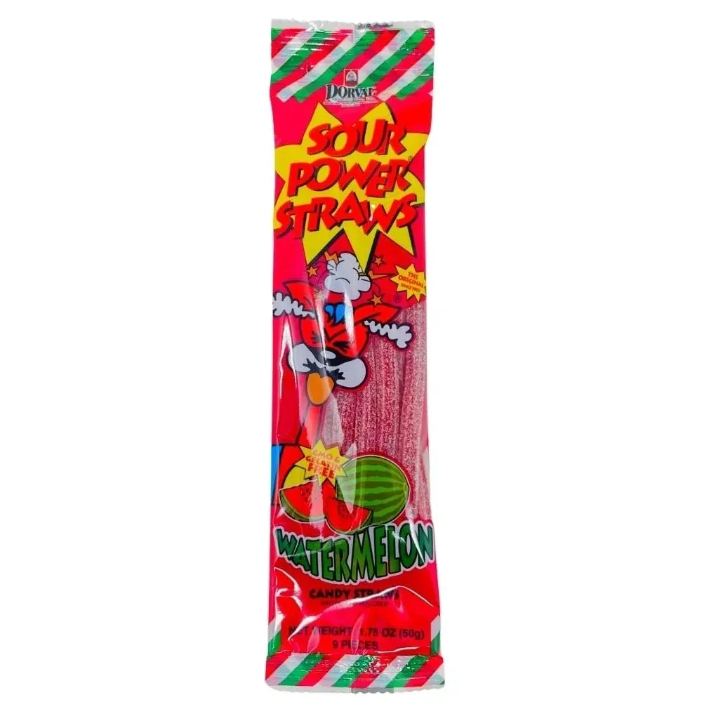 Sour Power Straws Candy - 9 Pack - Blue Raspberry 1.75oz - Image 8