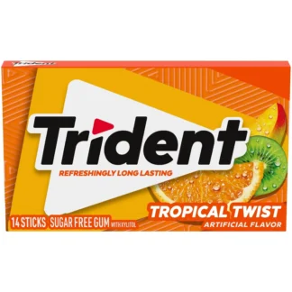 Trident Sugar Free Gum - 15 Pack - Tropical Twist 14 Sticks