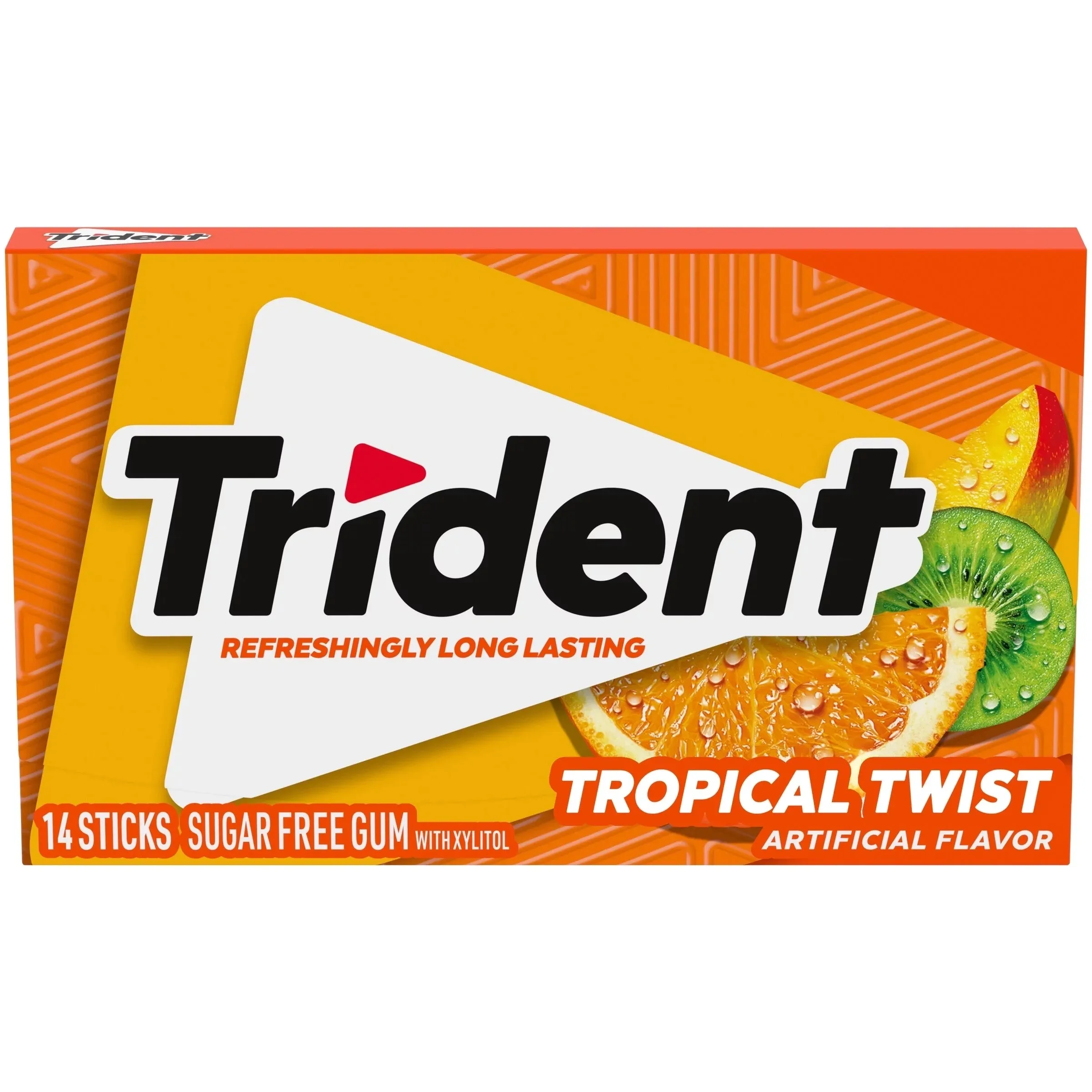 Trident Sugar Free Gum - 15 Pack - Tropical Twist 14 Sticks
