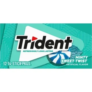 Trident Sugar Free Gum - 12 Pack - Minty Sweet Twist 14 Sticks