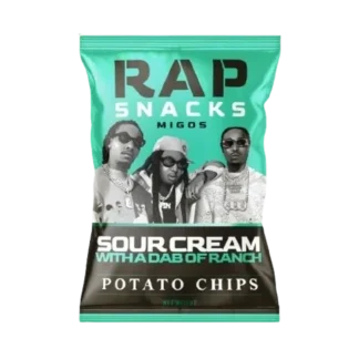 Rap Snacks Potato Chips - 10 Pack - Migos Sour Cream with a Dab of Ranch 2.5oz`