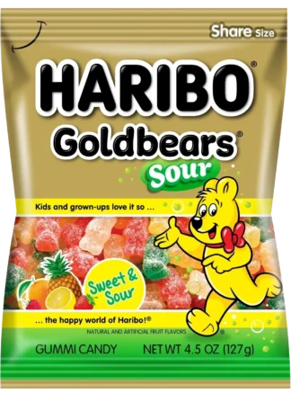 Haribo Gummy Candy Share Size - 12 Pack - Sour Gold Bears 4oz