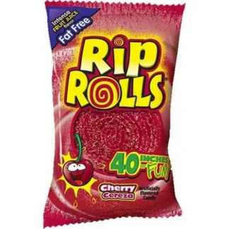 Rip Rolls Fruit Roll Candy - 24 Pack - Cherry 1.4oz