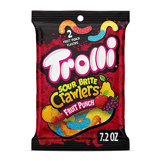 Trolli Sour Brite Crawlers Gummy Fruity Punch - 12 Pack 4oz