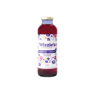 Wizzies Blueberry Hibiscus Tea – 12 Pack 16oz Glass