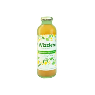 Wizzies Lemon Mint Green Tea – 12 Pack 16oz Glass