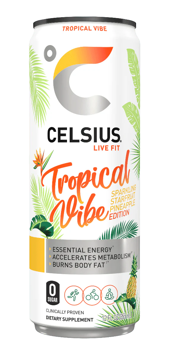 Celsius Energy Drink - 12 Pack - Tropical Vibe 12oz (Can)