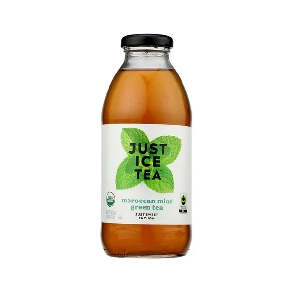 Just Ice Tea Moroccan Mint Green Tea - 12 Pack - 16oz Glass