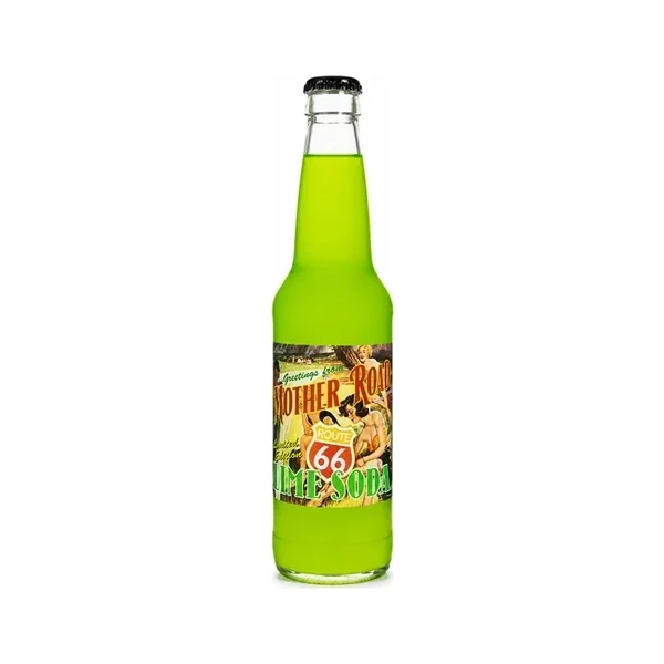 Mother Road Route 66 Craft Sodas - 24 Pack - Lime Soda 12oz Glass