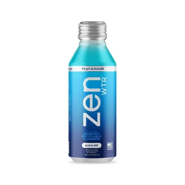 Zen WTR Vapor Distilled Alkaline Water – 12 Pack – 16oz Can