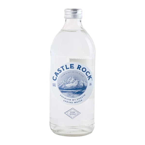 Castle Rock Mt. Shasta Spring Water - 24 Pack - 500ml (Glass)